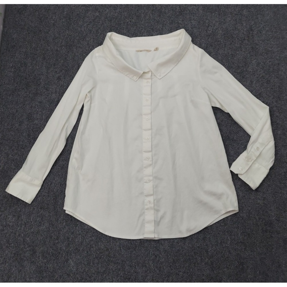 Soft Surroundings Leighton Top Women Medium White Button Up Chelsea Collar